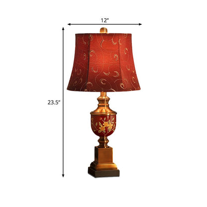 Luxora - Elegant Red Empire Table Lamp in Tabletop Style