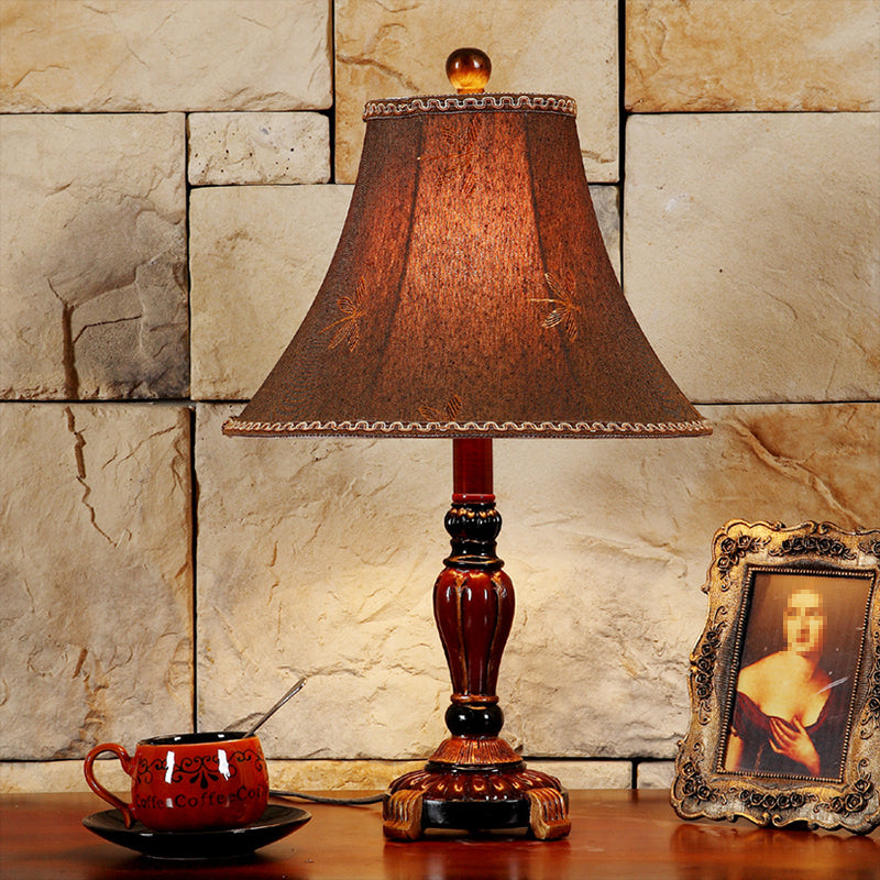 HomeLuxe - Lamp with fabric bell-shaped shade