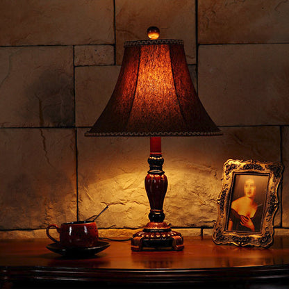 HomeLuxe - Lamp with fabric bell-shaped shade