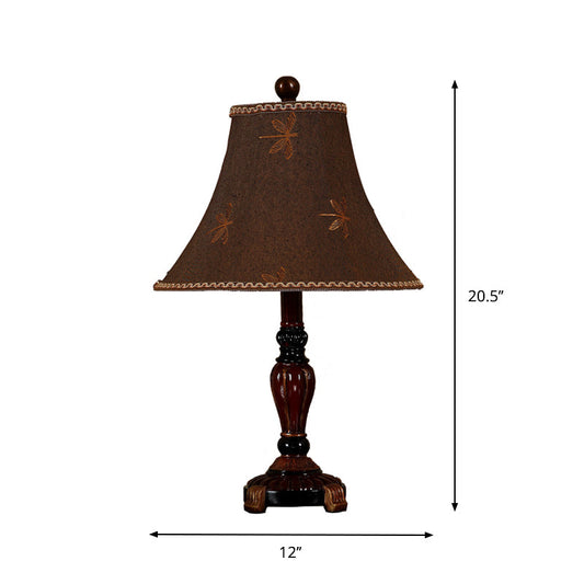 HomeLuxe - Lamp with fabric bell-shaped shade