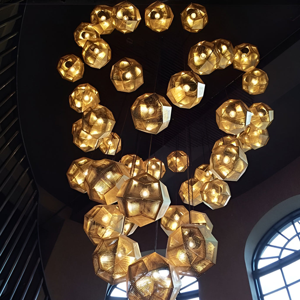 LichtDesign - Geometric Round Pendant Lamp made of Electrolytic Metal