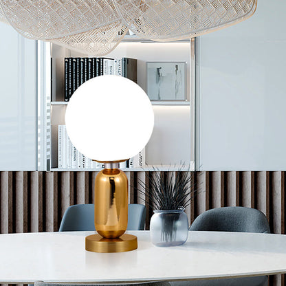 GloBelle - Modern glass spherical lamp with gold metal base