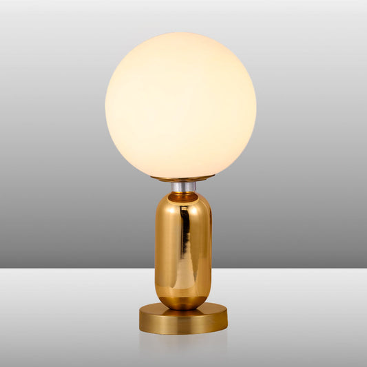 GloBelle - Modern glass spherical lamp with gold metal base