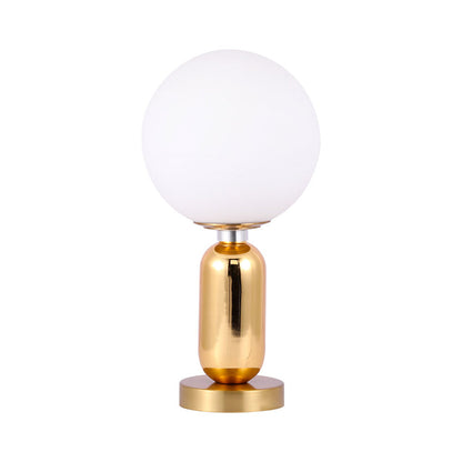 GloBelle - Modern glass spherical lamp with gold metal base