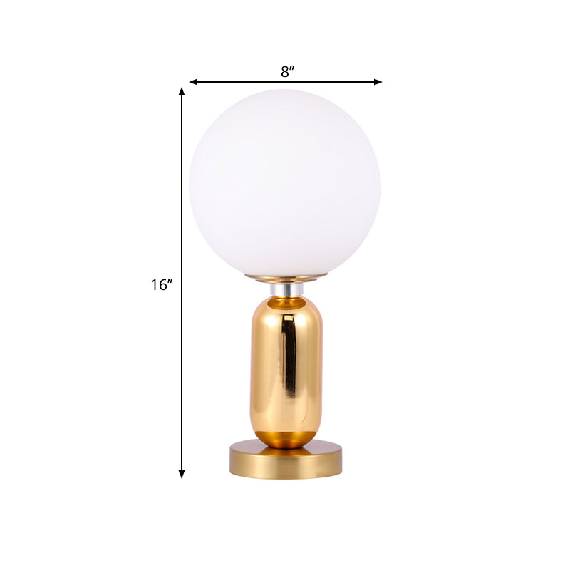 GloBelle - Modern glass spherical lamp with gold metal base