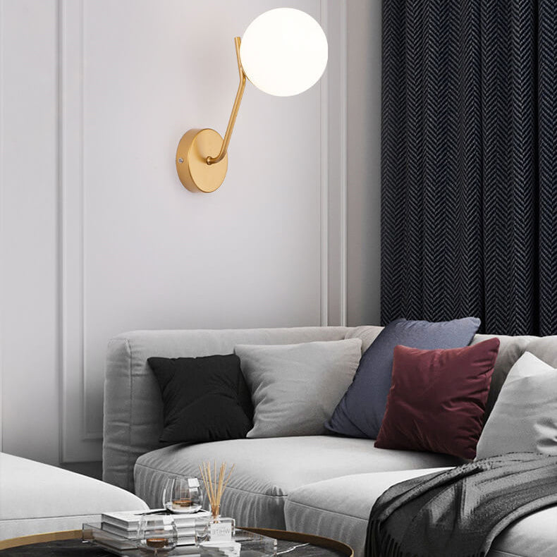 LumiArt - Modern wall lamp with glass spherical lampshade 