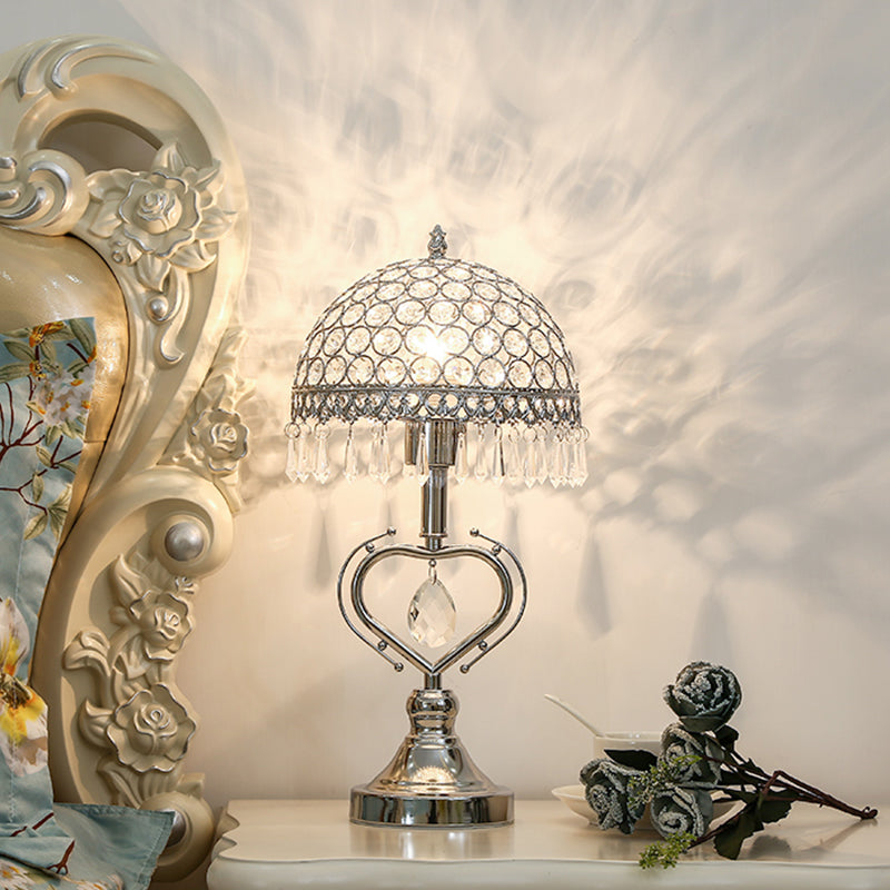 LuxiGlow - Half Sphere Table Lamp with Crystal Inlaid Drops