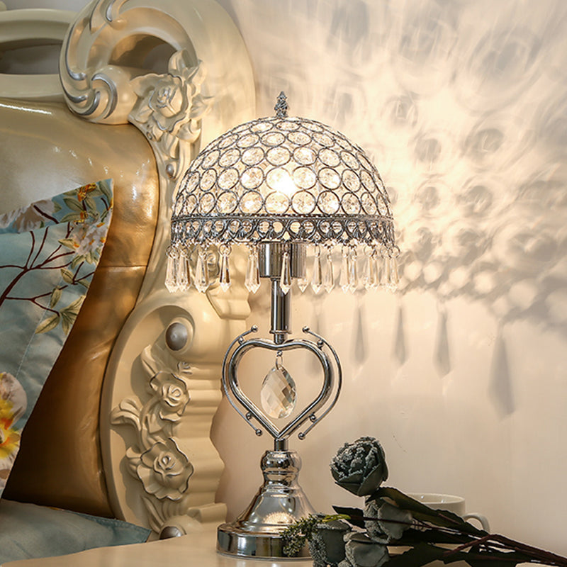 LuxiGlow - Half Sphere Table Lamp with Crystal Inlaid Drops