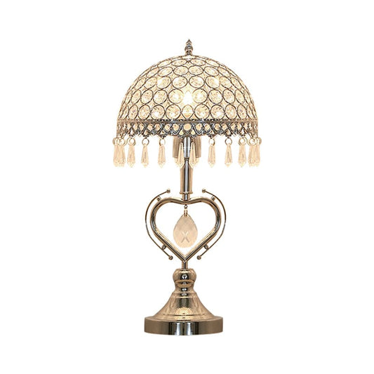 LuxiGlow - Half Sphere Table Lamp with Crystal Inlaid Drops