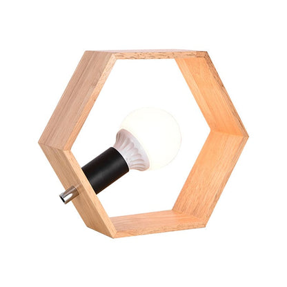 Woodlight - Stylish hexagonal wooden table lamp for a warm ambiance