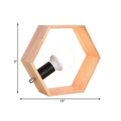 Woodlight - Stylish hexagonal wooden table lamp for a warm ambiance