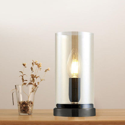 GloeiEva - Black industrial glass table lamp for living room