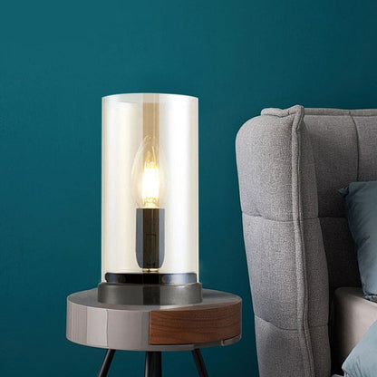 GloeiEva - Black industrial glass table lamp for living room