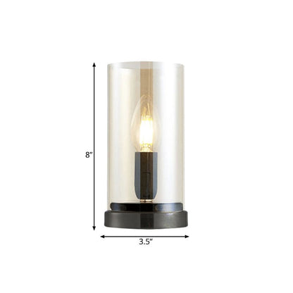 GloeiEva - Black industrial glass table lamp for living room