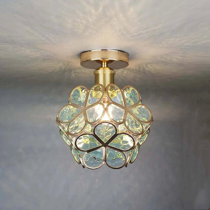 BloemLicht - Elegant Glass Pendant Lamp with Floral Design