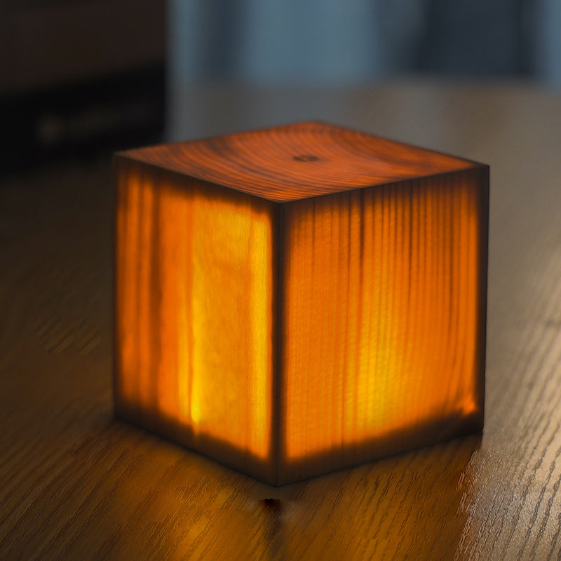 GlowWood - Table Lamp with Built-in Battery and Touch Control LED Lighting for Bedroom and Office