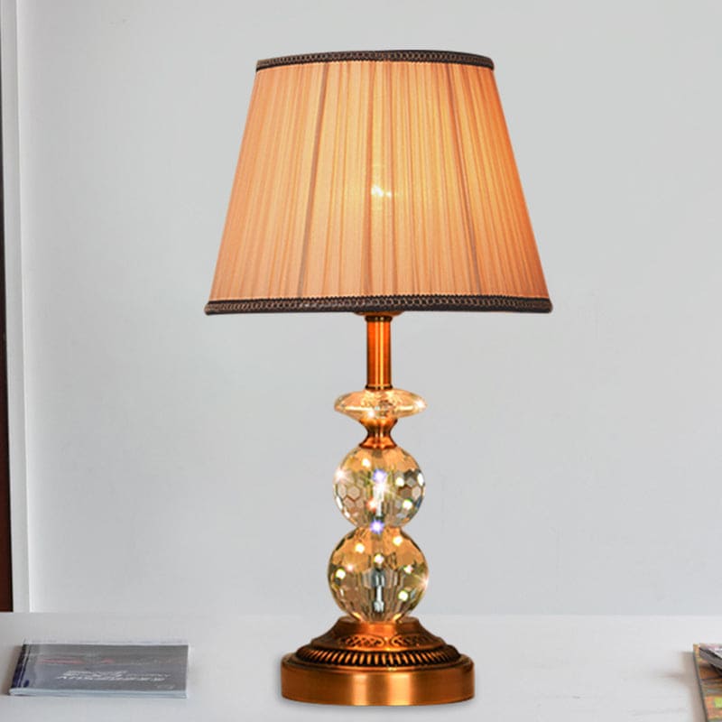 KristalGlow - Table lamp with tapered shape and facet-cut crystal balls