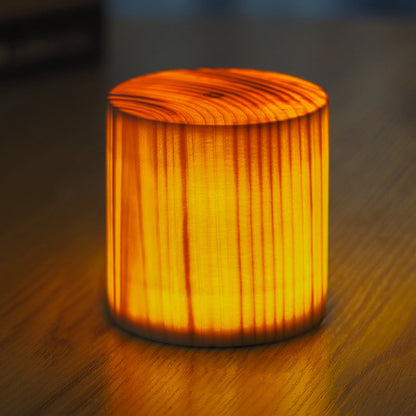 GlowWood - Table Lamp with Built-in Battery and Touch Control LED Lighting for Bedroom and Office