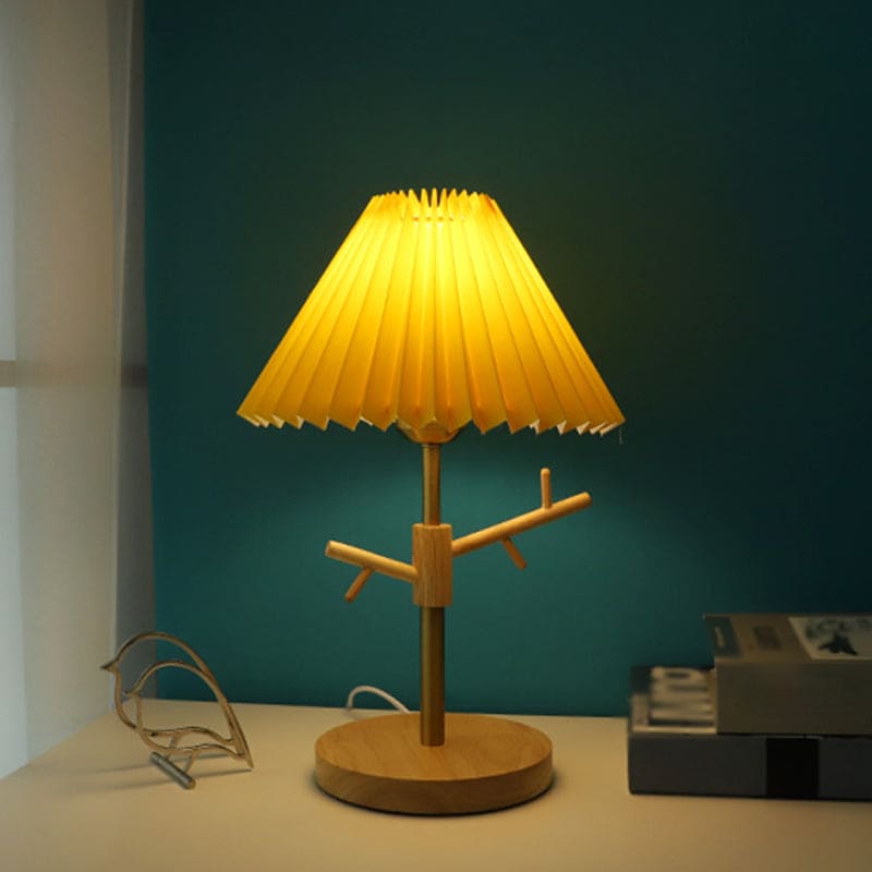 GloShine - Nordic Vouw Nachtkastlamp met Ornamentenplank