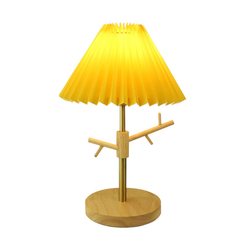 GloShine - Nordic Vouw Nachtkastlamp met Ornamentenplank