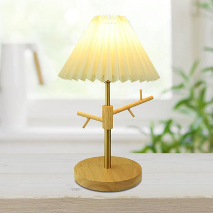 GloShine - Nordic Vouw Nachtkastlamp met Ornamentenplank