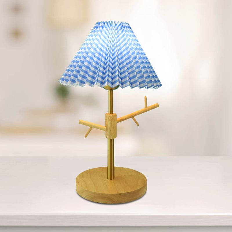 GloShine - Nordic Vouw Nachtkastlamp met Ornamentenplank