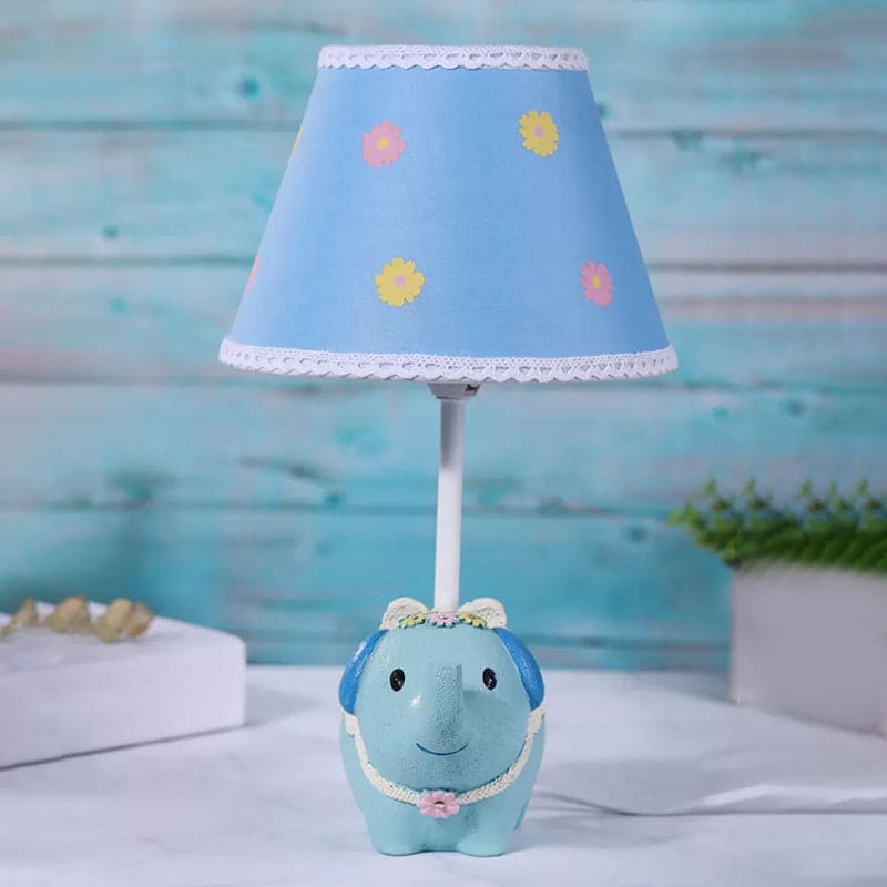 LuminElephant - Table lamp with floral pattern and elephant base