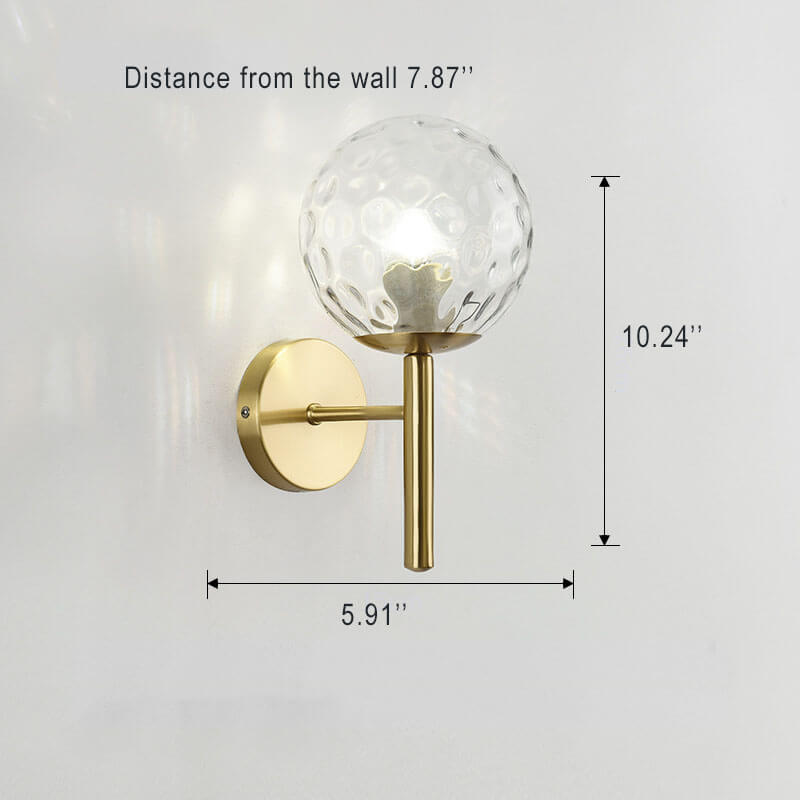 GloedBol - Modern glass ball wall lamp with 1 light and ball arm 