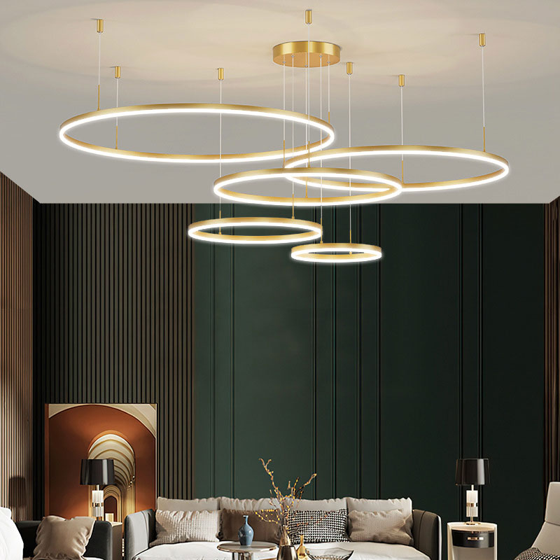 LunaGlow – Elegant Circular Metal Chandelier 