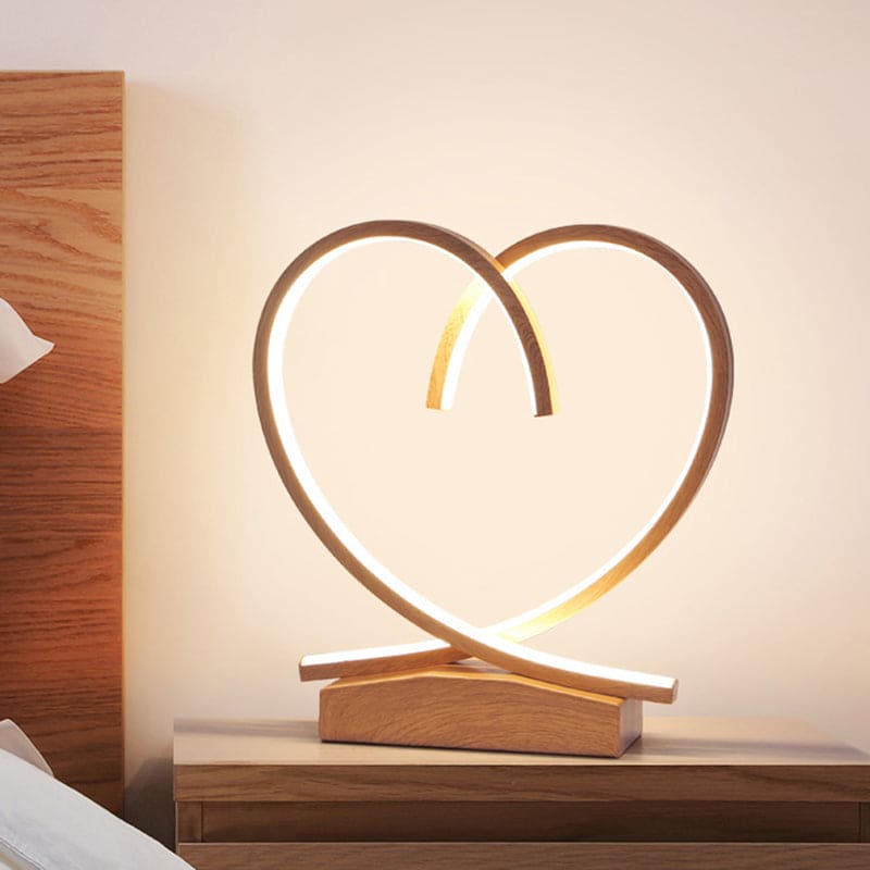 HeartWood - Wooden bedside table with loving heart