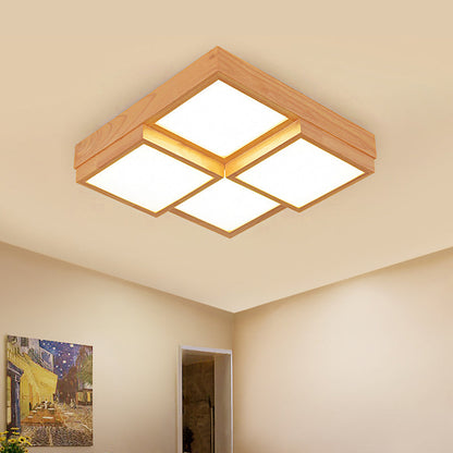 RusticLight – Natural Wood Ceiling Lamp with Multiple Lights