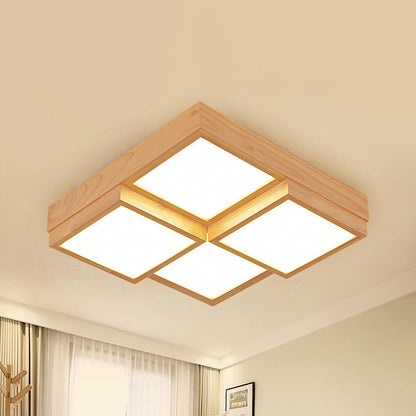 RusticLight – Natural Wood Ceiling Lamp with Multiple Lights