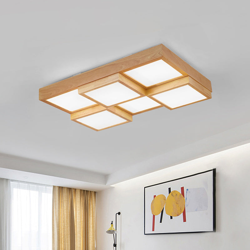 RusticLight – Natural Wood Ceiling Lamp with Multiple Lights