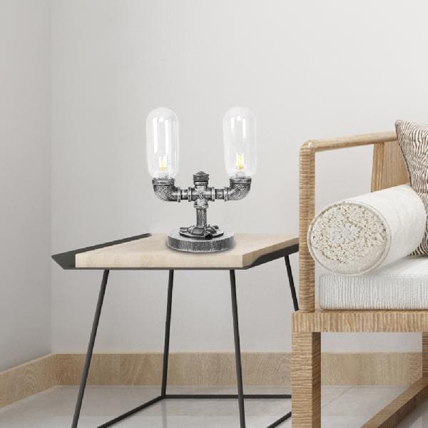 GloeiAmber - Hood style clear glass table lamp