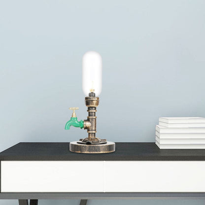 RoboGlow - Modern table lamp with industrial design and metal pipe