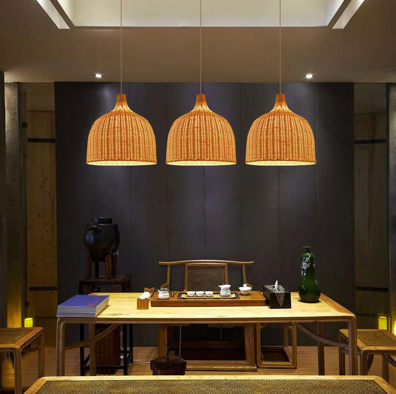 Rattan and Bamboo Pendant Lamp for the Kitchen