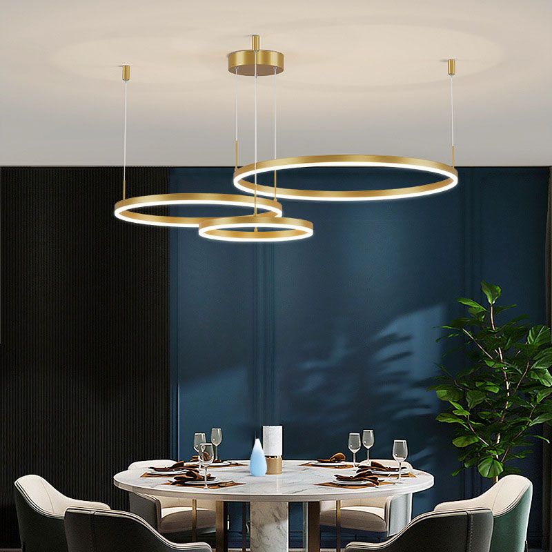 LunaGlow – Elegant Circular Metal Chandelier 