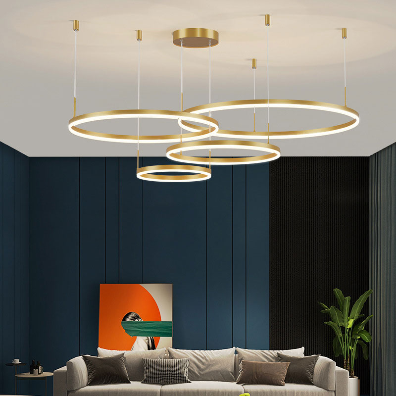 LunaGlow – Elegant Circular Metal Chandelier 