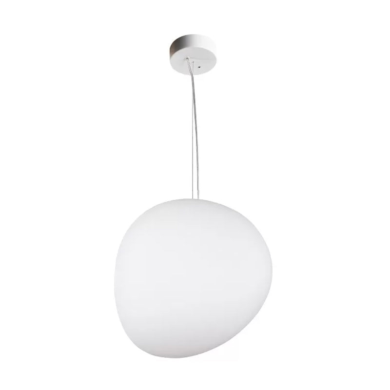 PebbleLumi - Minimalist Pendant Lamp in Cream Glass 