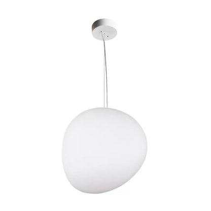 PebbleLumi - Minimalist Pendant Lamp in Cream Glass 