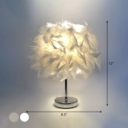 FeatherGlow - Feather Wide Spherical Table Lamp 