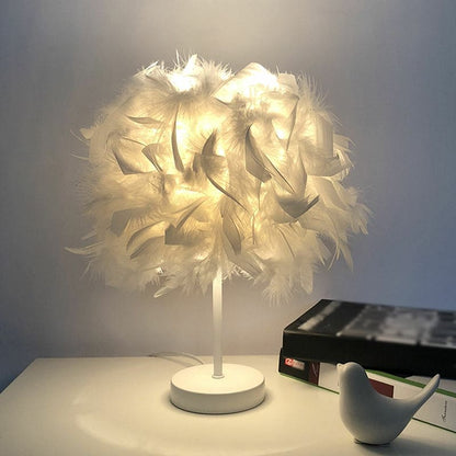 FeatherGlow - Feather Wide Spherical Table Lamp 