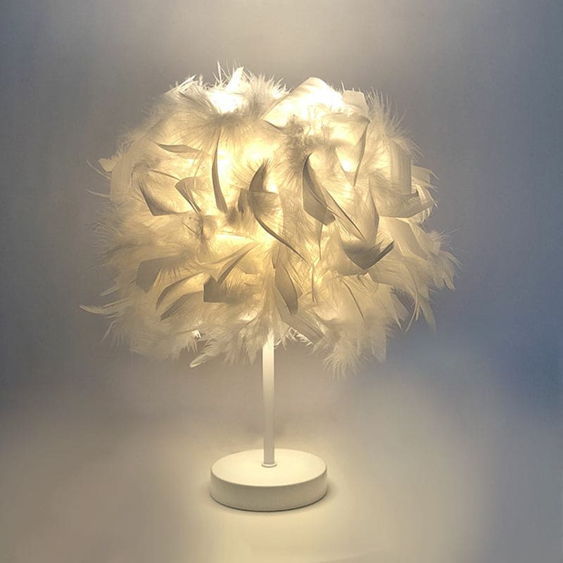 FeatherGlow - Feather Wide Spherical Table Lamp 