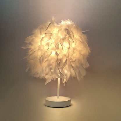 FeatherGlow - Feather Wide Spherical Table Lamp 