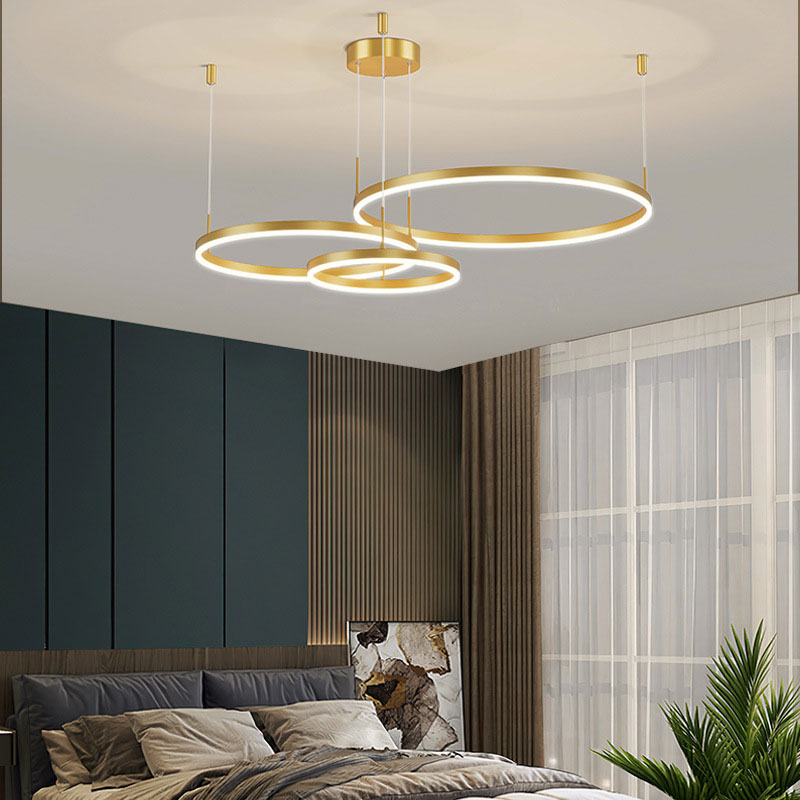 LunaGlow – Elegant Circular Metal Chandelier 