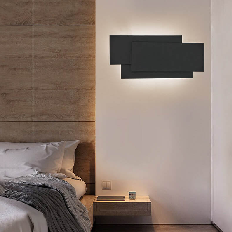 LumiNova - Minimalist square stacked LED wall lamp in aluminum 