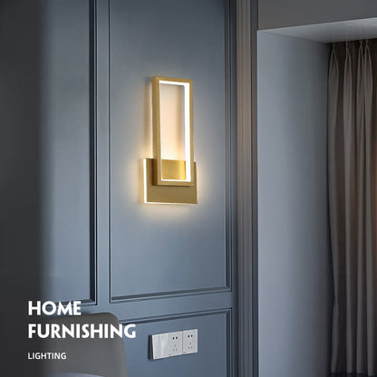 LumiDazzle - Luxurious gold LED wall lamp with minimalist design 