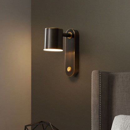 LumiStyle - Modern wall lamp with cylindrical copper design 