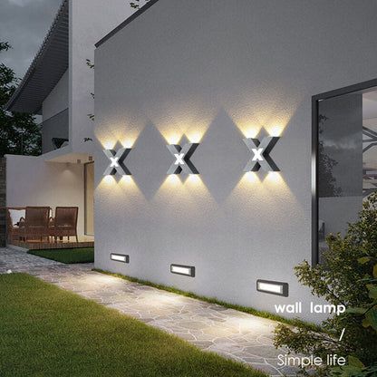 Moderne Waterproof X-vormige LED Wandleuchte met 4 Lichten voor Buiten