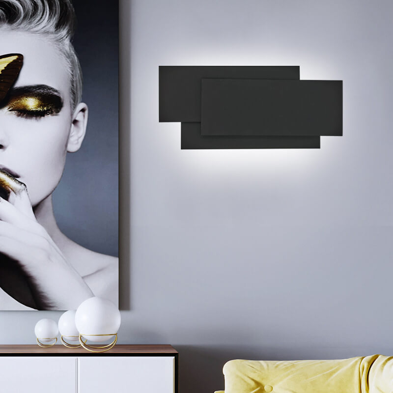 LumiNova - Minimalist square stacked LED wall lamp in aluminum 